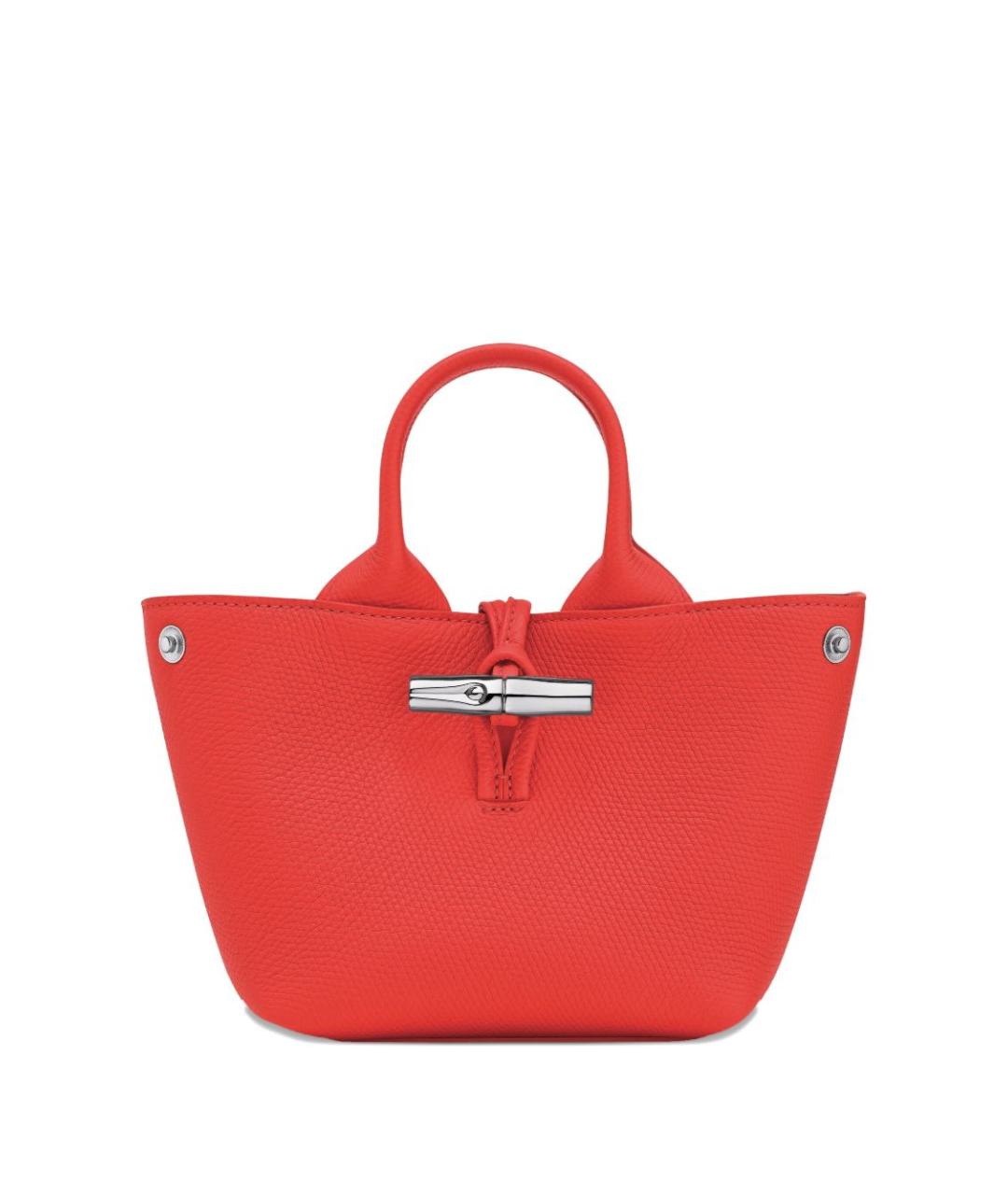 LONGCHAMP Красная кожаная сумка тоут, фото 4