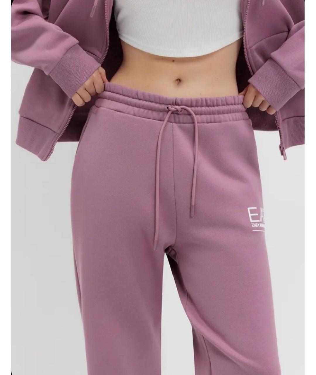 EA7 Розовый хлопковый костюм с брюками, фото 4