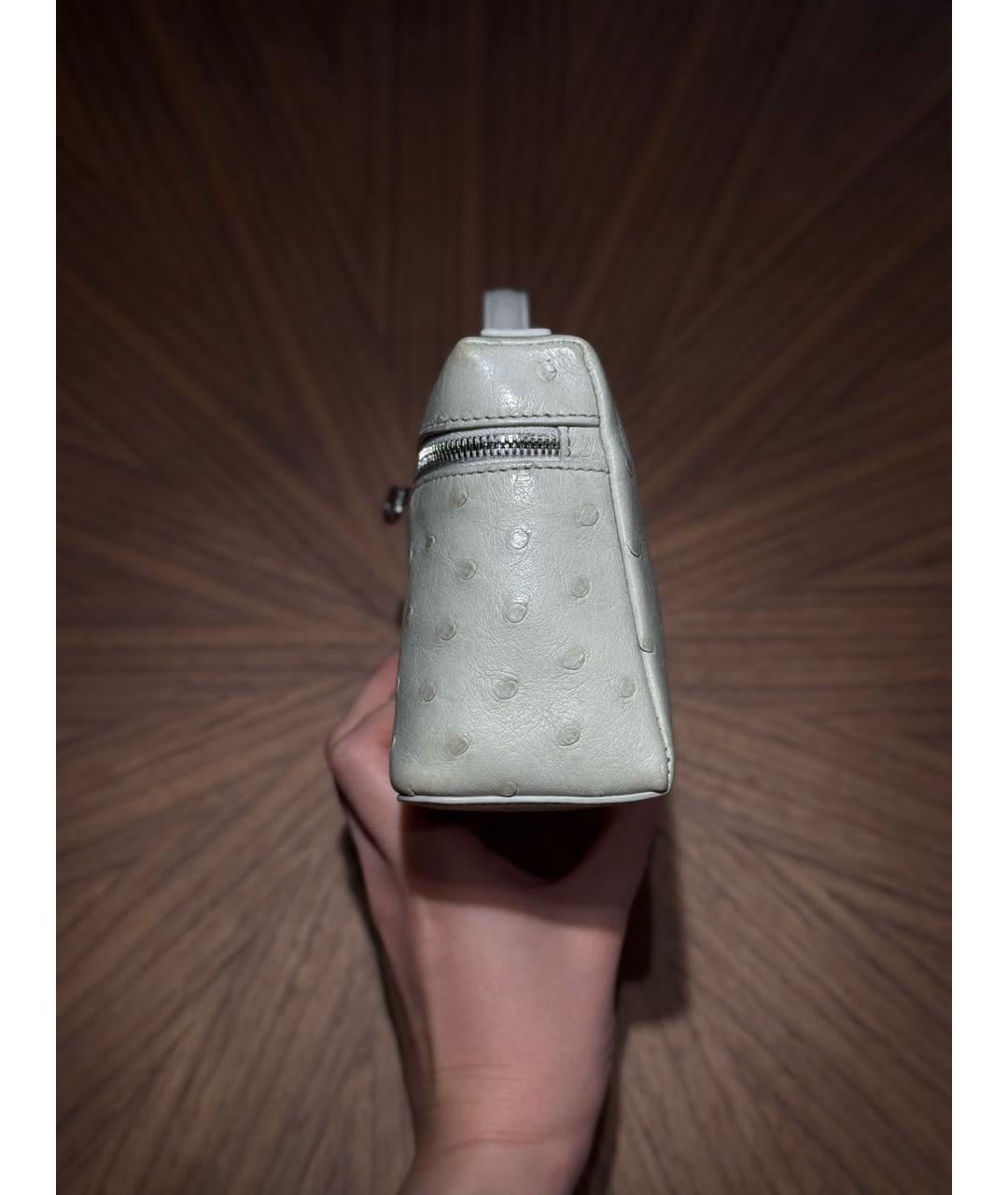 LORO PIANA Серая сумка через плечо из экзотической кожи, фото 8