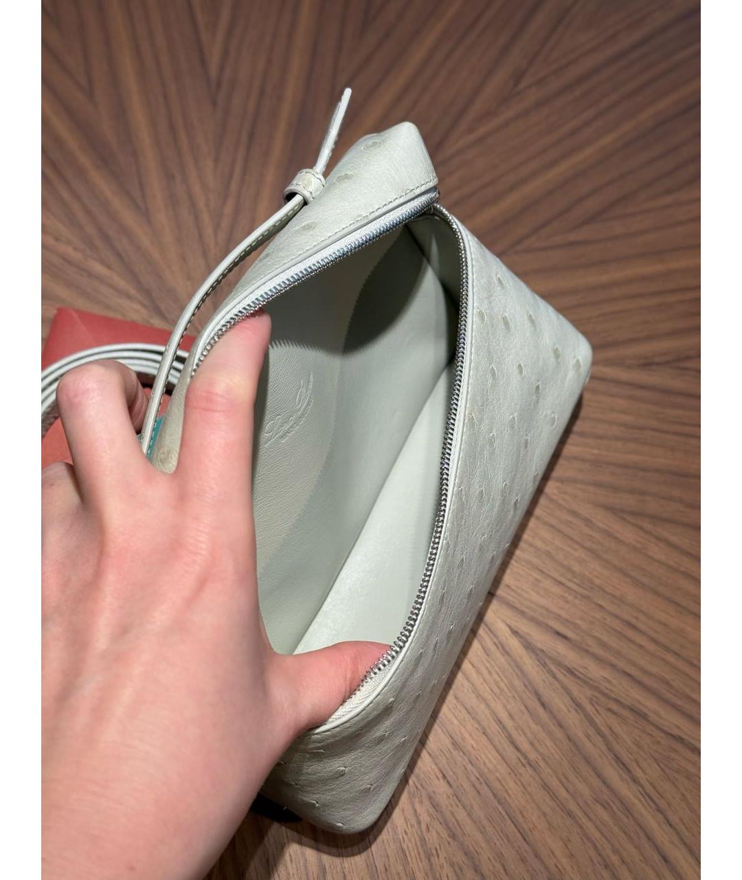 LORO PIANA Серая сумка через плечо из экзотической кожи, фото 4