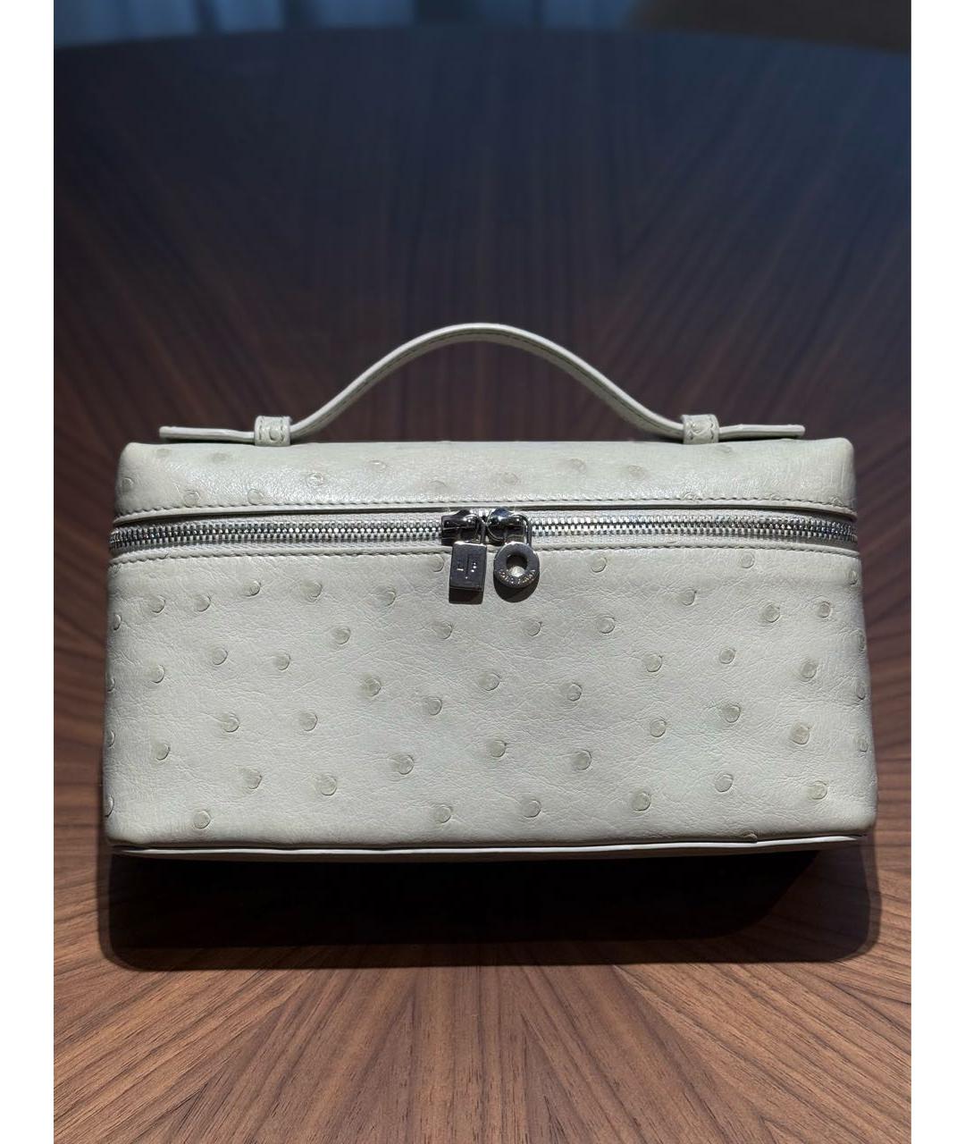 LORO PIANA Серая сумка через плечо из экзотической кожи, фото 9