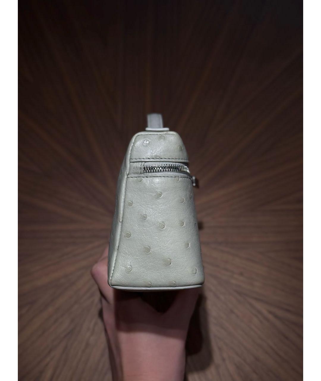 LORO PIANA Серая сумка через плечо из экзотической кожи, фото 7