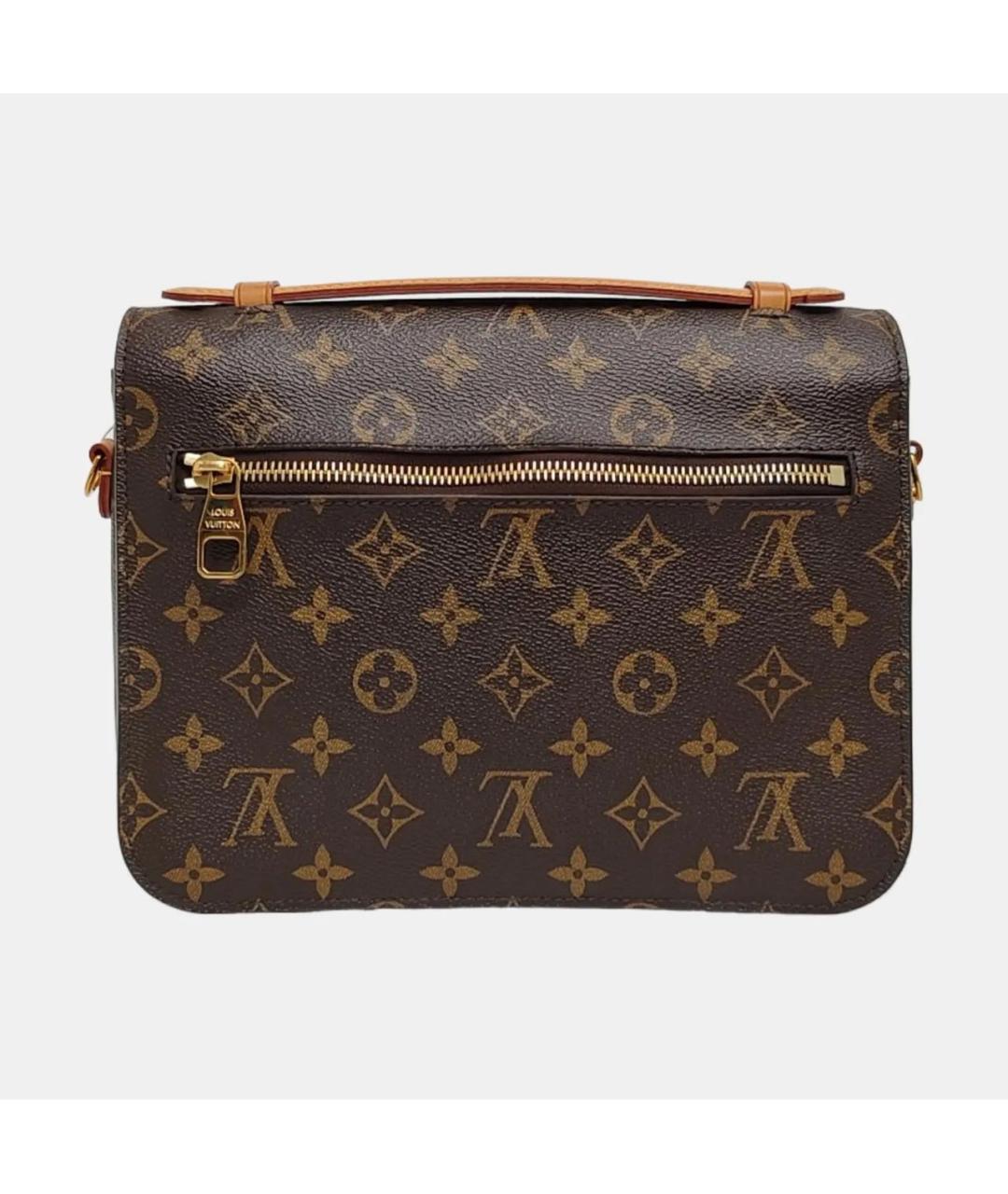 LOUIS VUITTON Коричневая кожаная сумка через плечо, фото 4