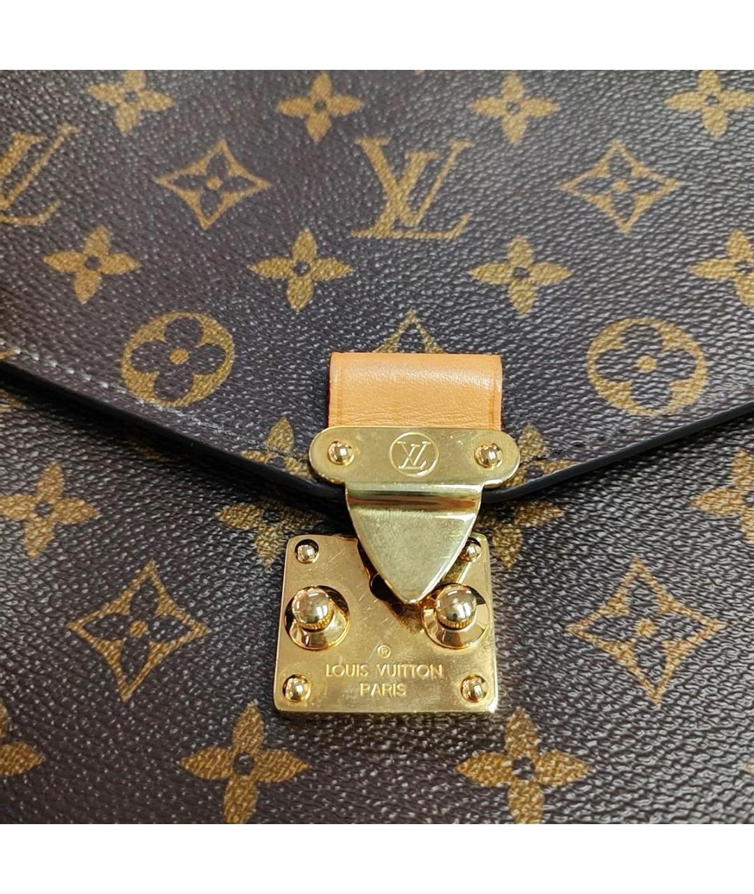 LOUIS VUITTON Коричневая кожаная сумка через плечо, фото 7