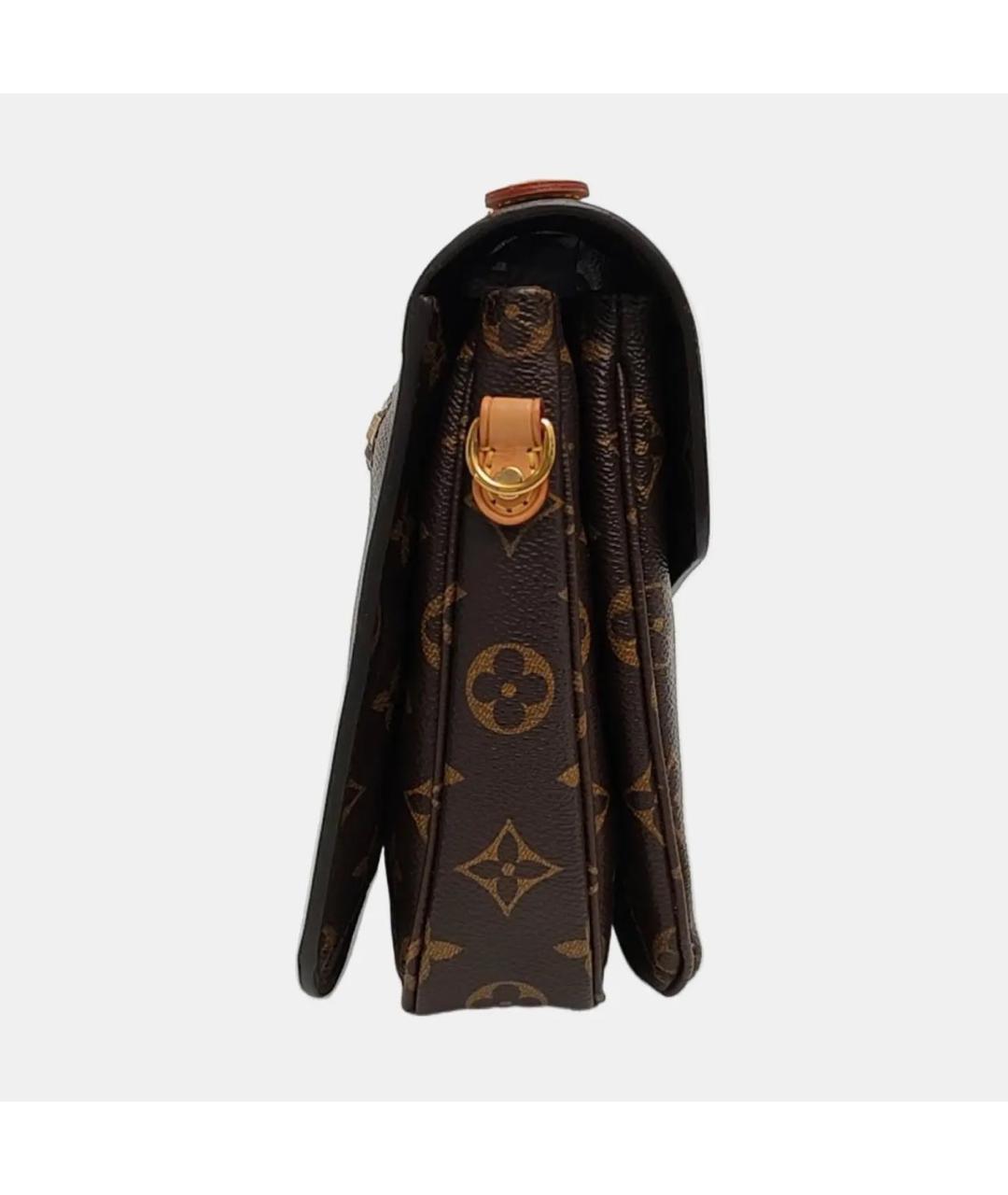 LOUIS VUITTON Коричневая кожаная сумка через плечо, фото 3