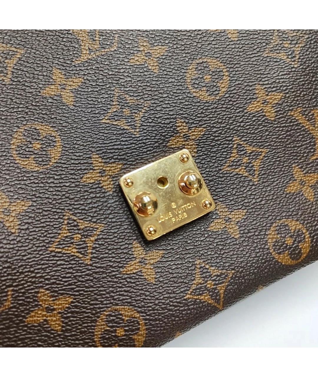 LOUIS VUITTON Коричневая кожаная сумка через плечо, фото 8