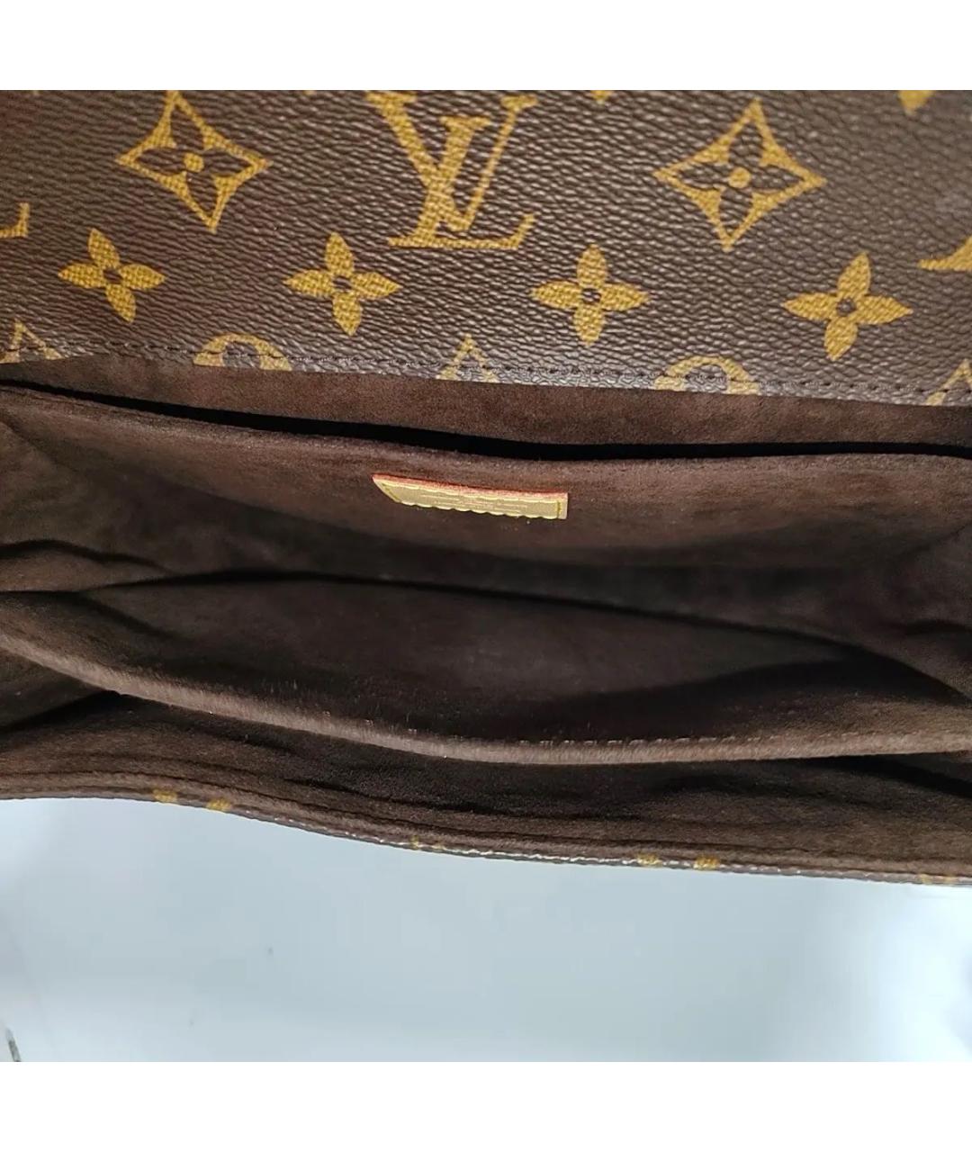 LOUIS VUITTON Коричневая кожаная сумка через плечо, фото 6