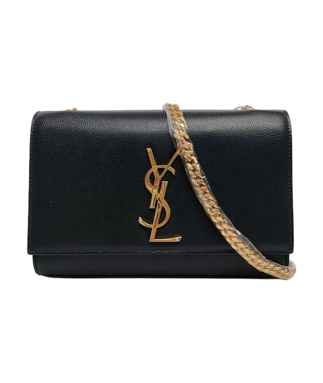 SAINT LAURENT Черная кожаная сумка через плечо, фото 1