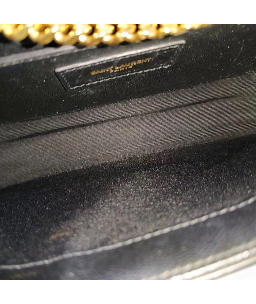 SAINT LAURENT Черная кожаная сумка через плечо, фото 8