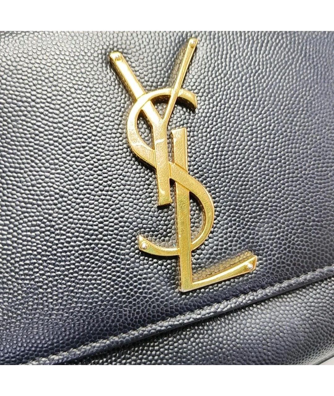 SAINT LAURENT Черная кожаная сумка через плечо, фото 5