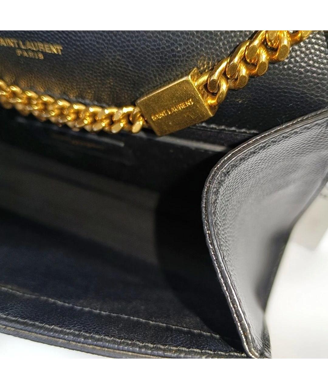 SAINT LAURENT Черная кожаная сумка через плечо, фото 7