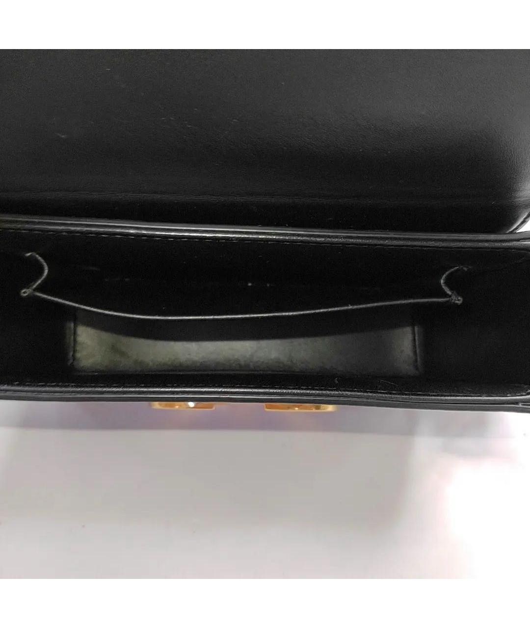 CHRISTIAN DIOR Черная кожаная сумка через плечо, фото 4