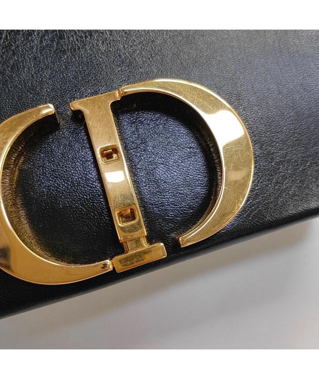 CHRISTIAN DIOR Черная кожаная сумка через плечо, фото 6