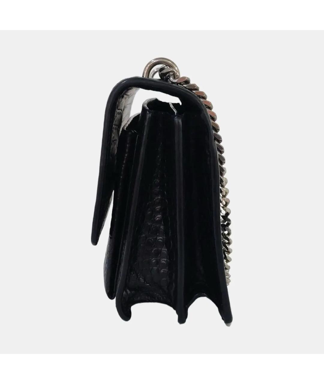 SAINT LAURENT Черная кожаная сумка через плечо, фото 2