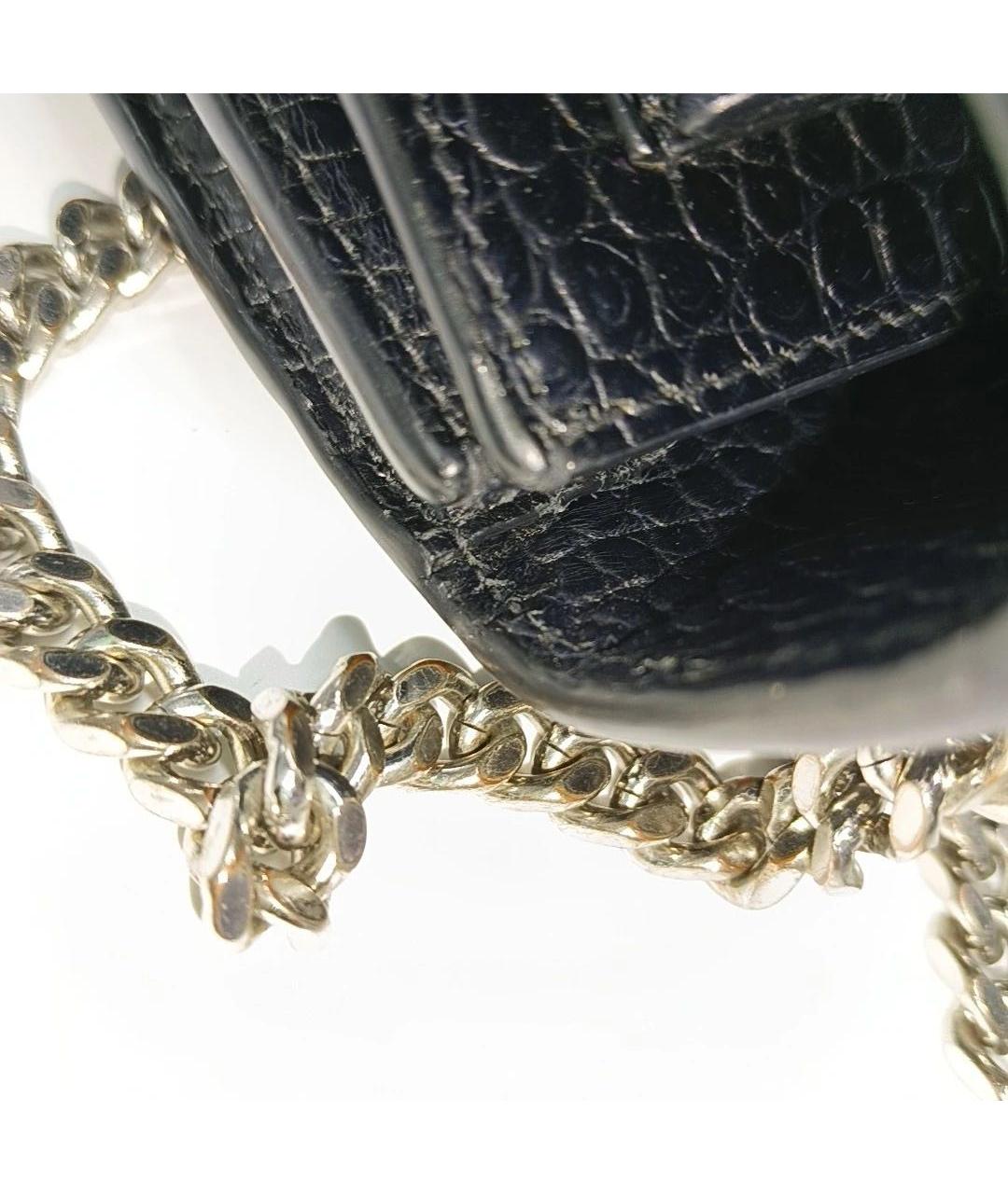 SAINT LAURENT Черная кожаная сумка через плечо, фото 6