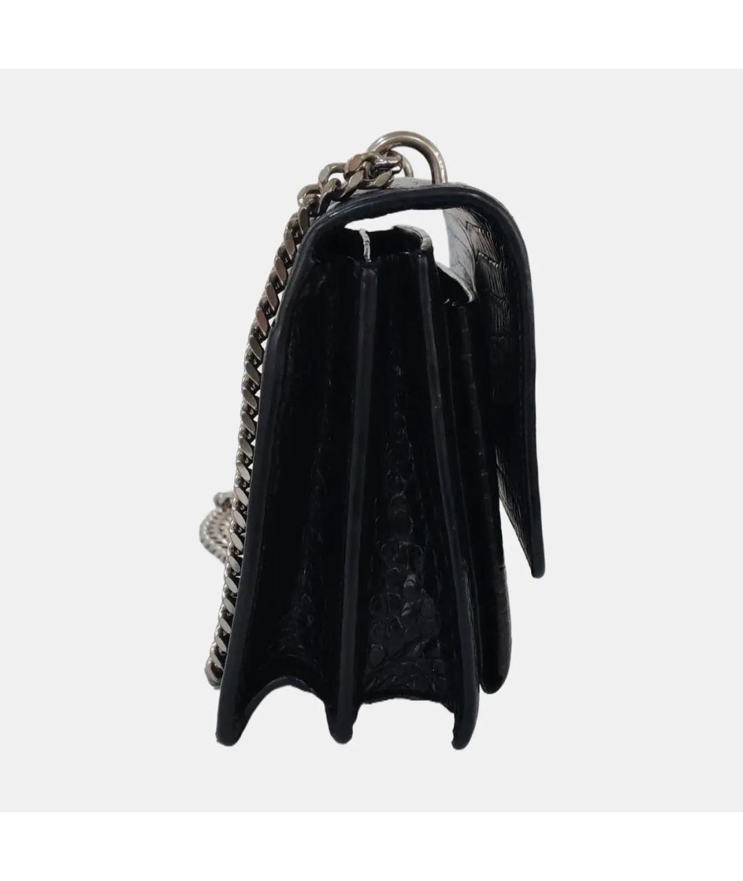 SAINT LAURENT Черная кожаная сумка через плечо, фото 3