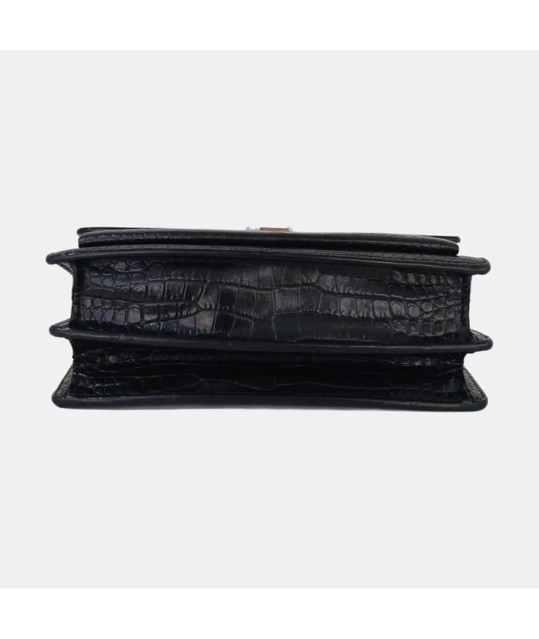 SAINT LAURENT Черная кожаная сумка через плечо, фото 4