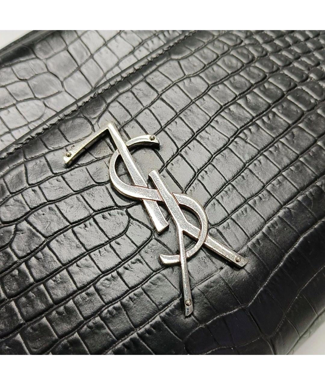 SAINT LAURENT Черная кожаная сумка через плечо, фото 7