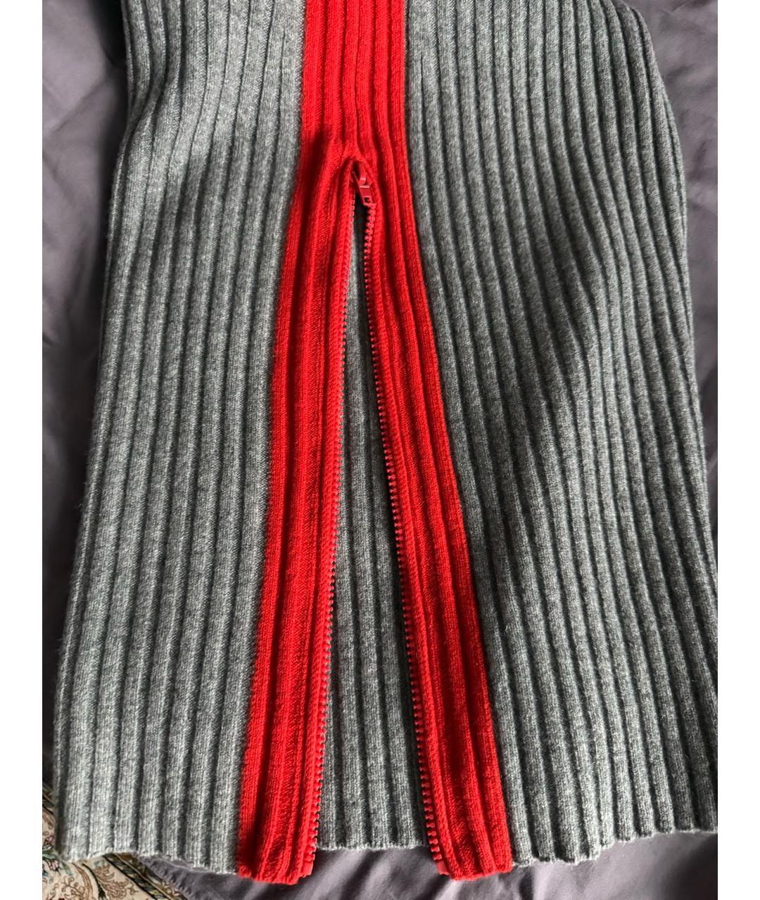 SPORTMAX Серое шерстяное повседневное платье, фото 3