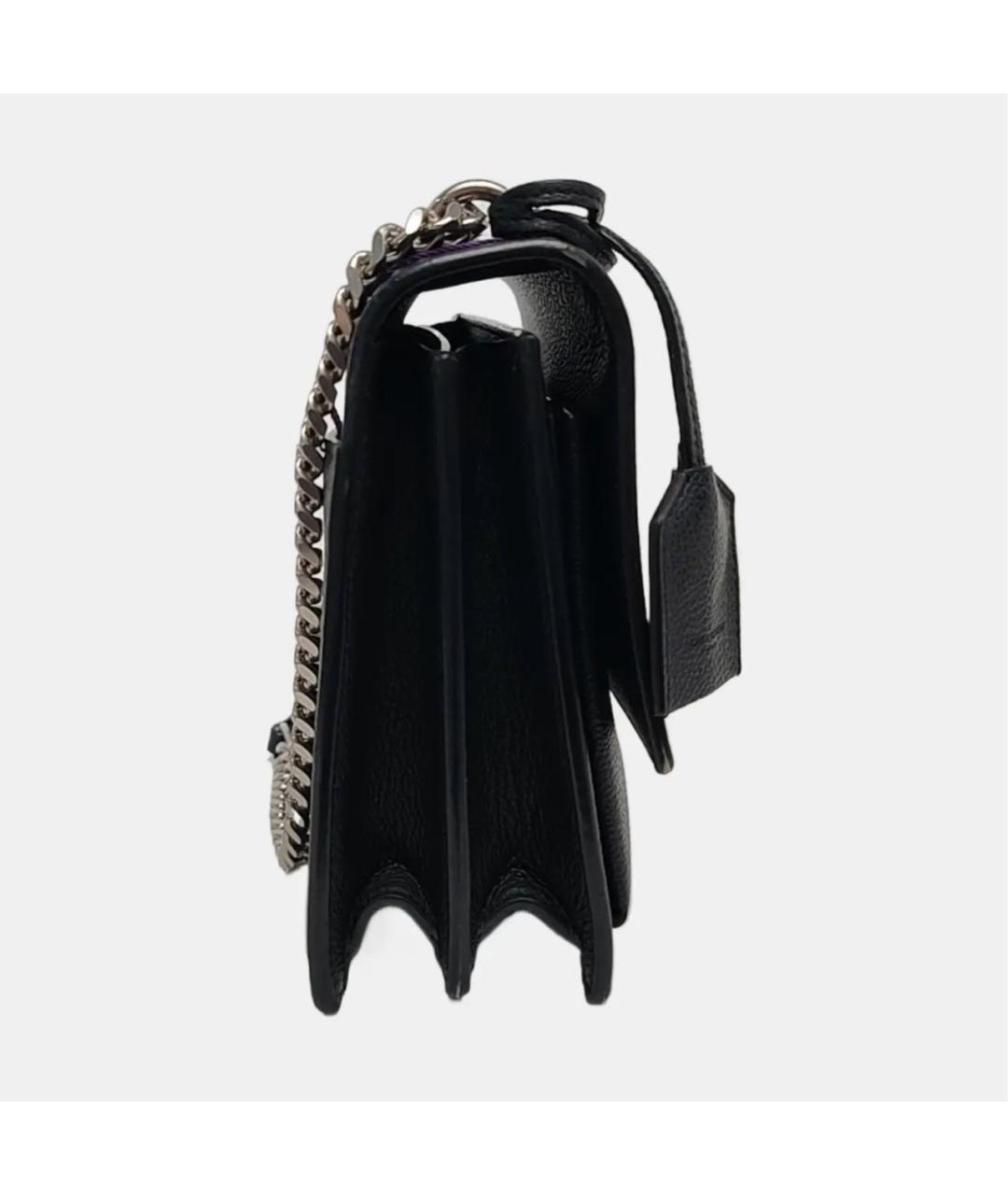 SAINT LAURENT Черная кожаная сумка через плечо, фото 3