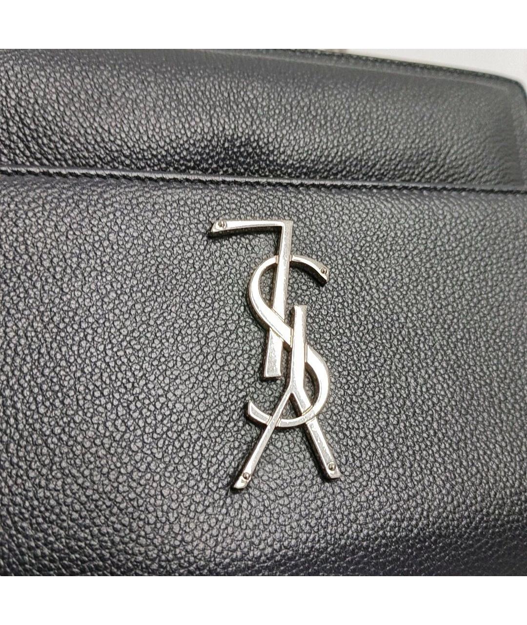 SAINT LAURENT Черная кожаная сумка через плечо, фото 8