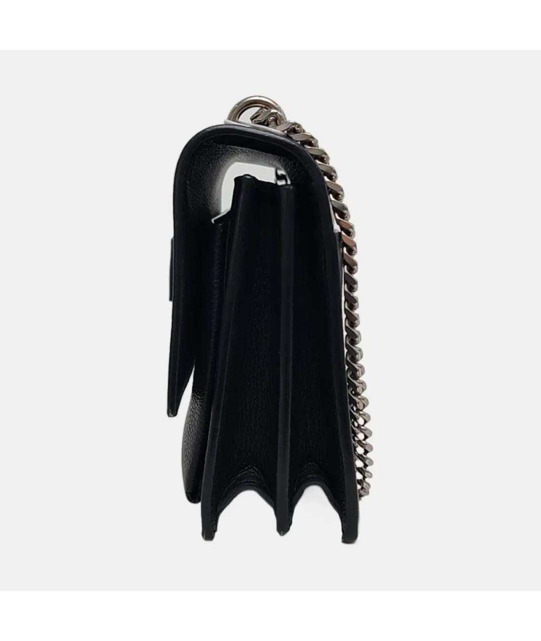 SAINT LAURENT Черная кожаная сумка через плечо, фото 2