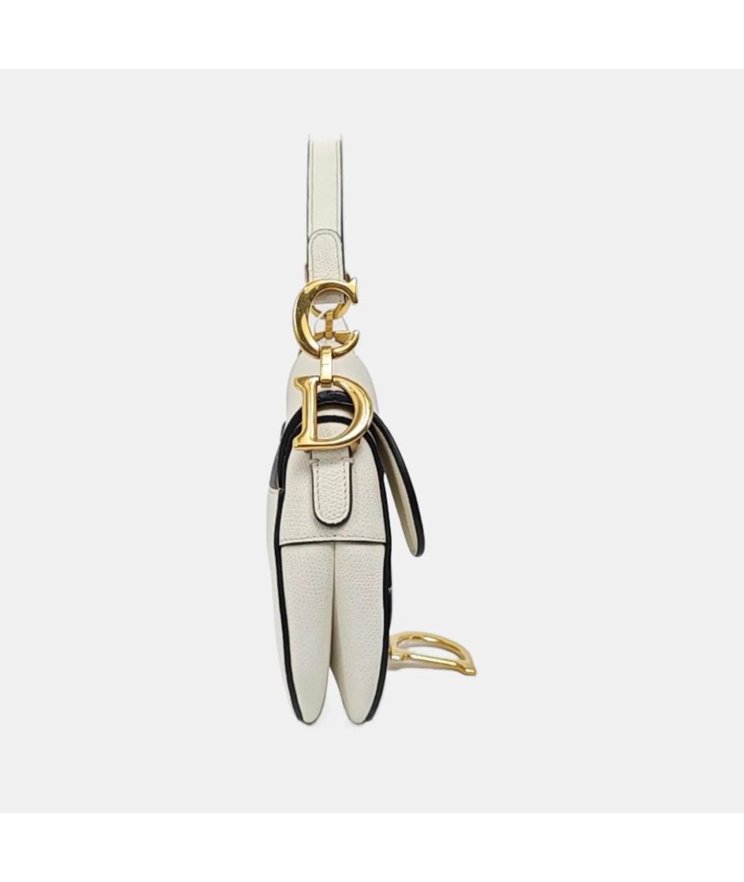 CHRISTIAN DIOR Бежевая кожаная сумка с короткими ручками, фото 3