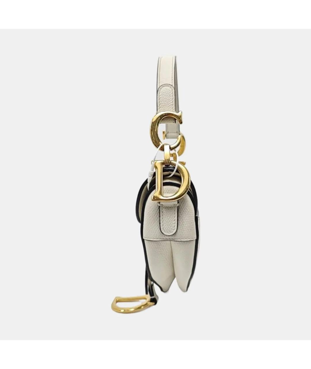 CHRISTIAN DIOR Бежевая кожаная сумка с короткими ручками, фото 2