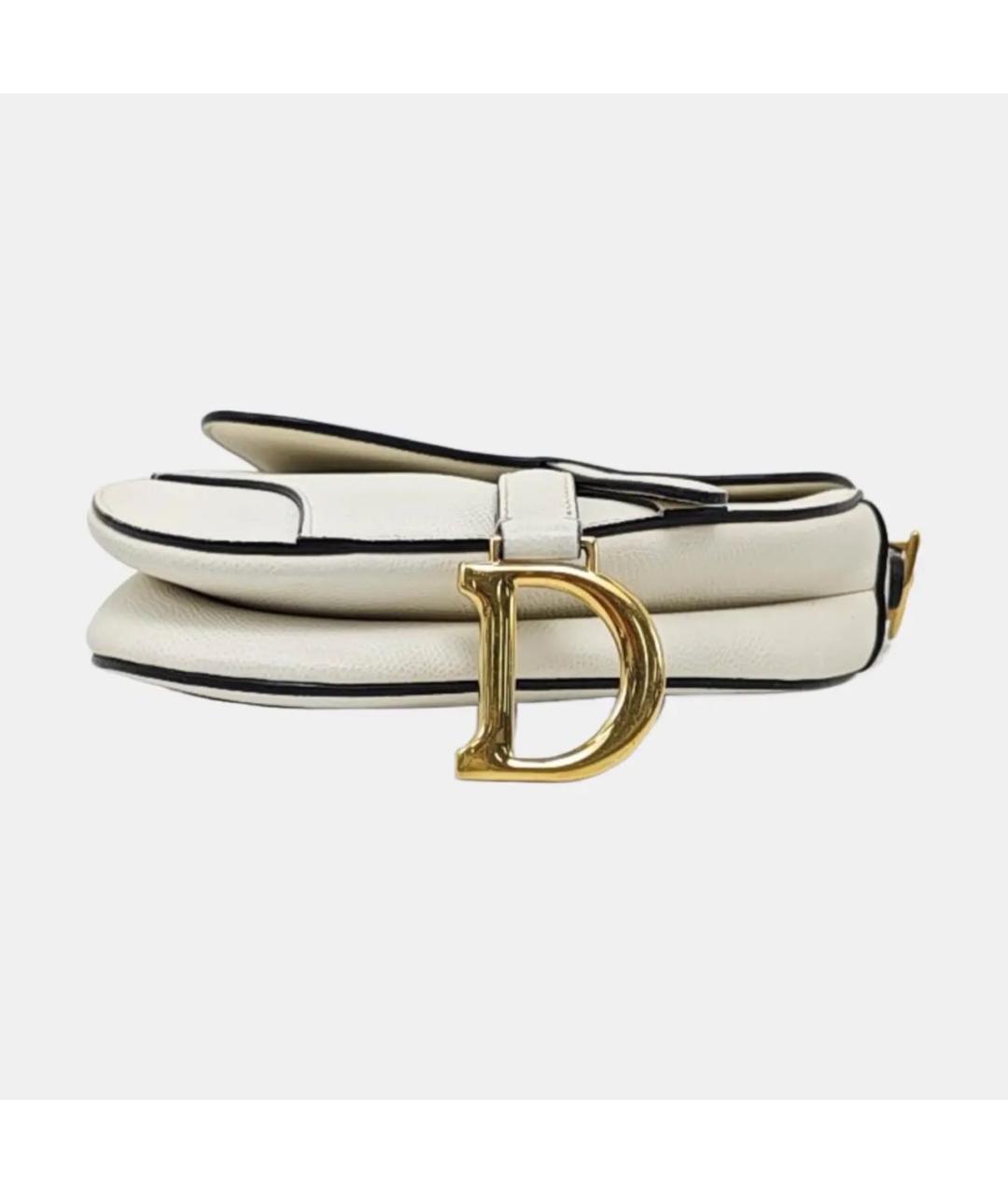 CHRISTIAN DIOR Бежевая кожаная сумка с короткими ручками, фото 5