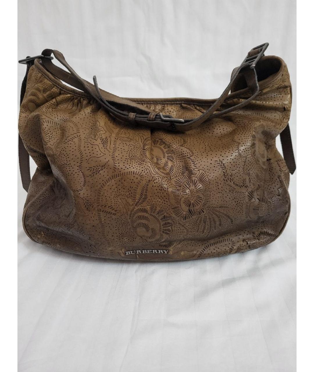 BURBERRY Коричневая кожаная сумка через плечо, фото 2