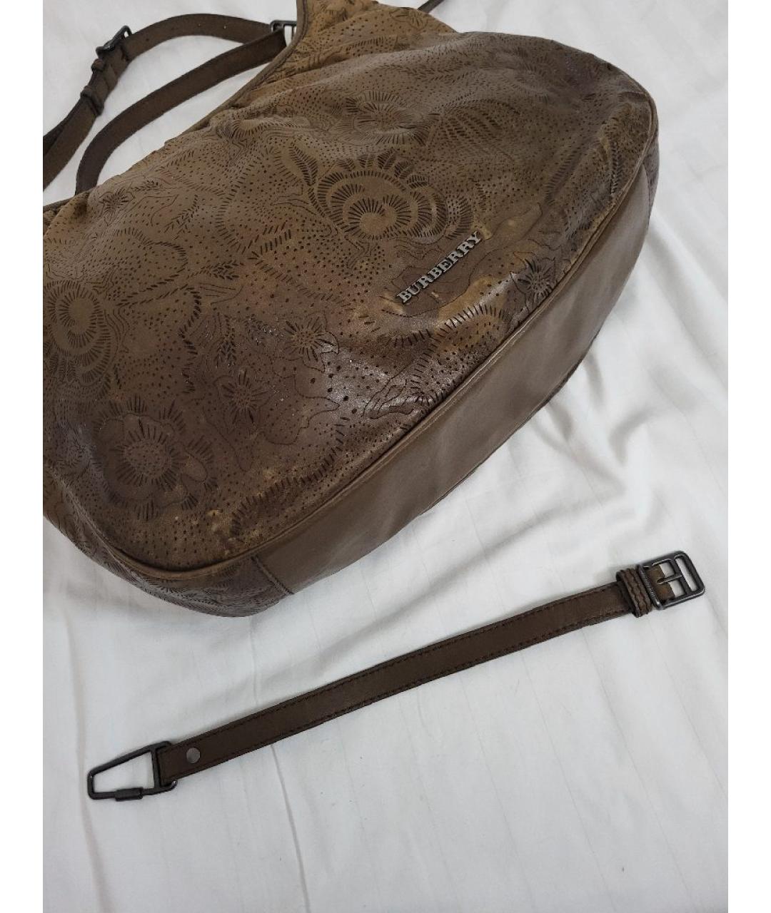 BURBERRY Коричневая кожаная сумка через плечо, фото 7