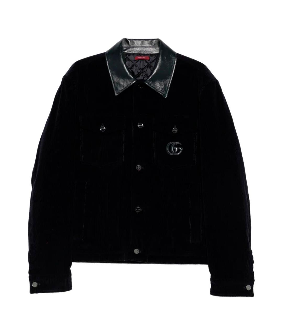 GUCCI Темно-синяя хлопковая куртка, фото 1