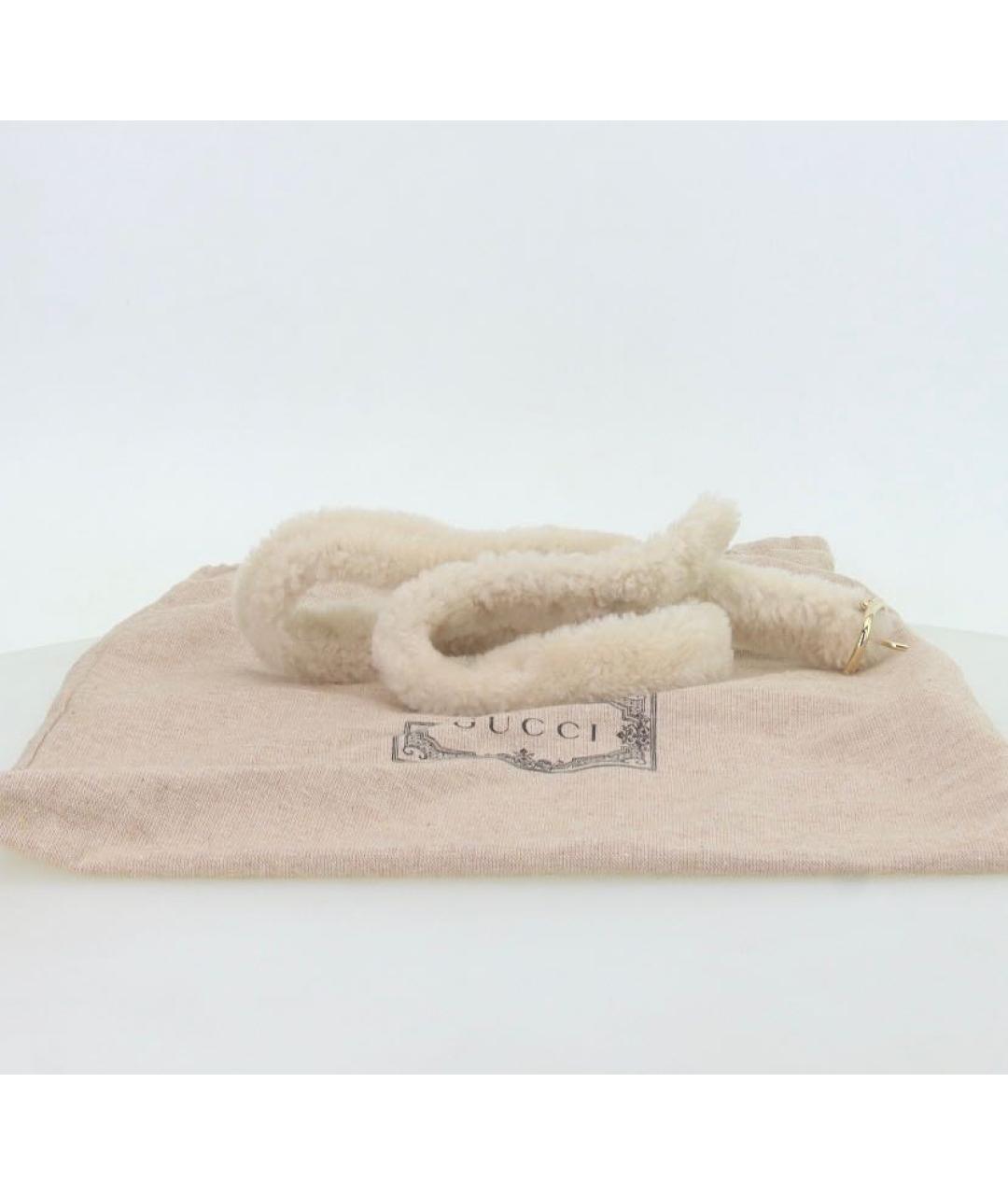 GUCCI Бежевая меховая сумка через плечо, фото 5