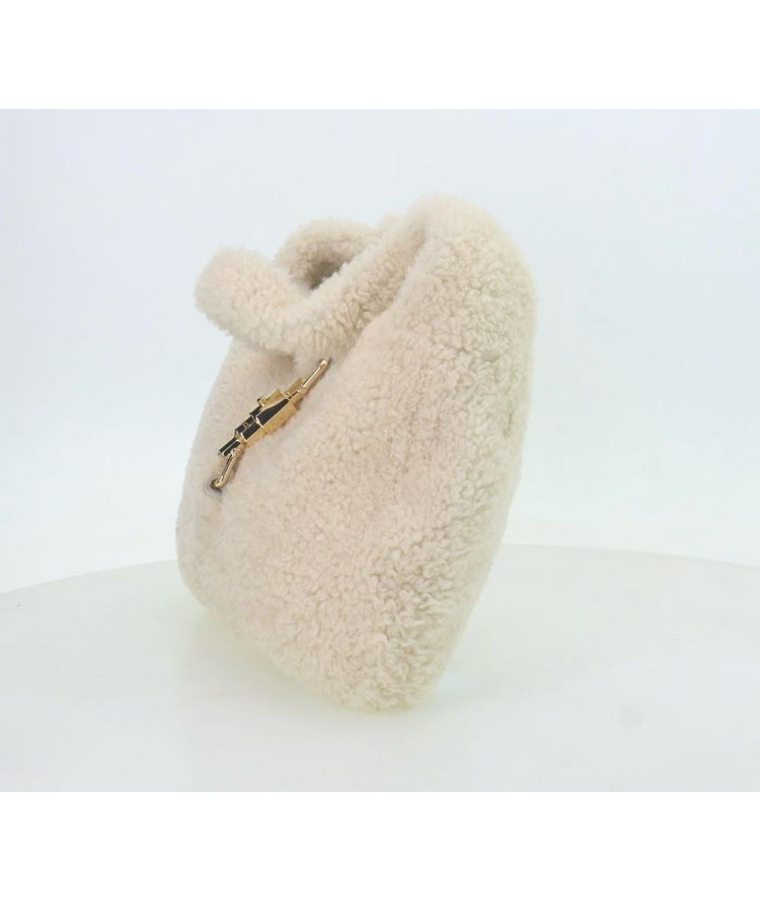 GUCCI Бежевая меховая сумка через плечо, фото 2