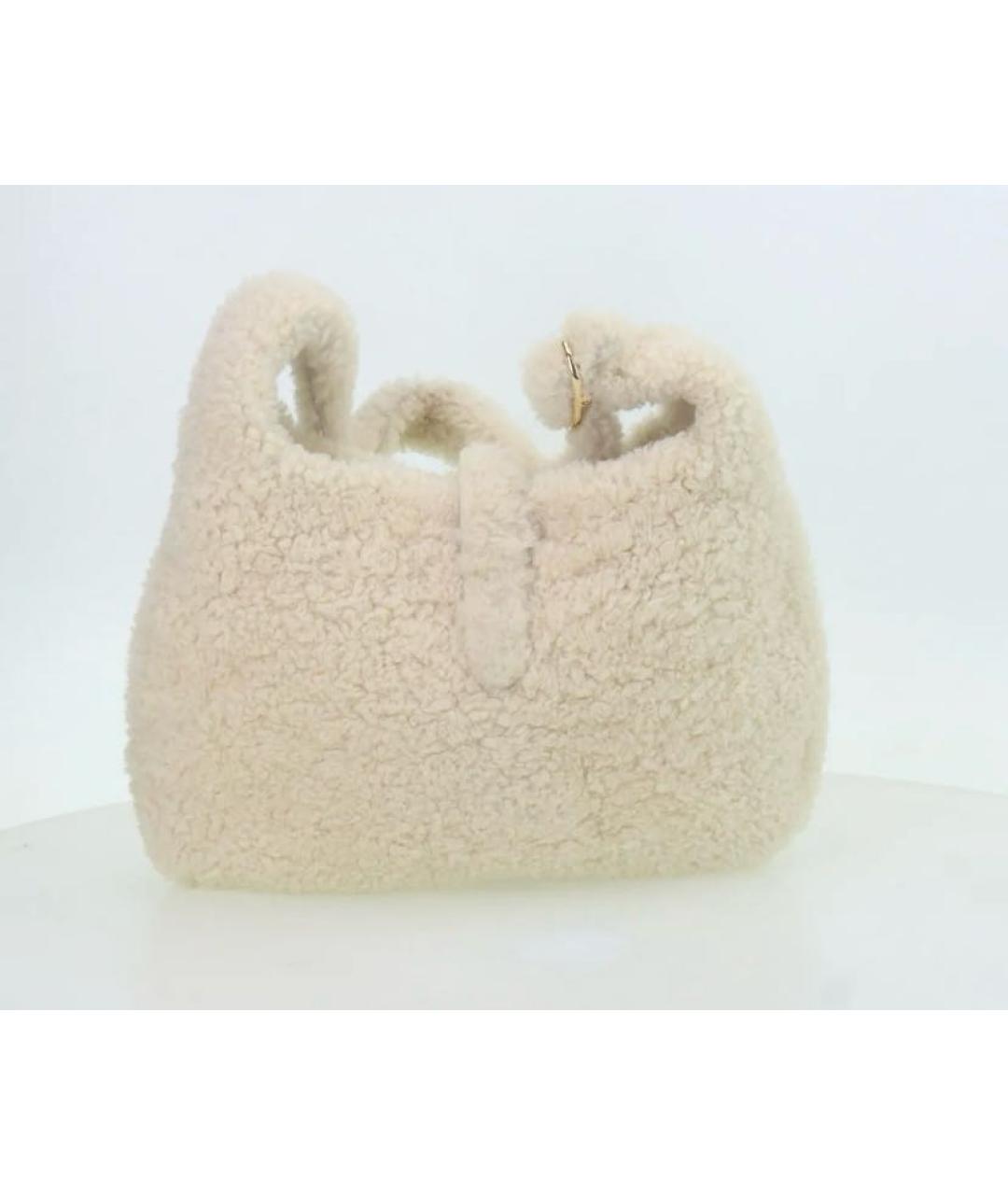 GUCCI Бежевая меховая сумка через плечо, фото 3