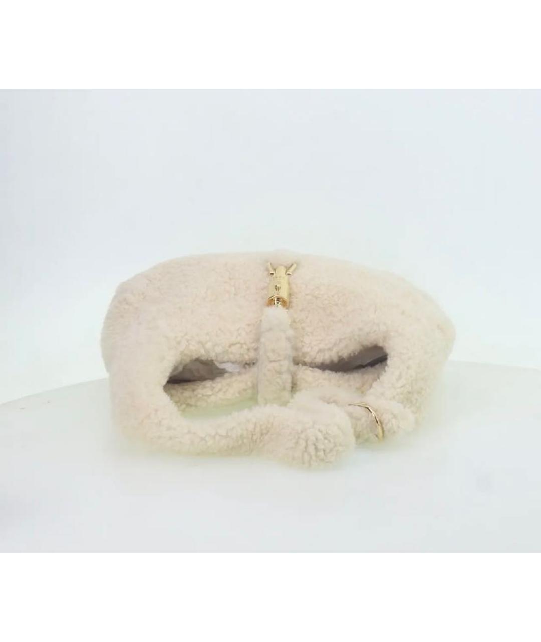 GUCCI Бежевая меховая сумка через плечо, фото 4