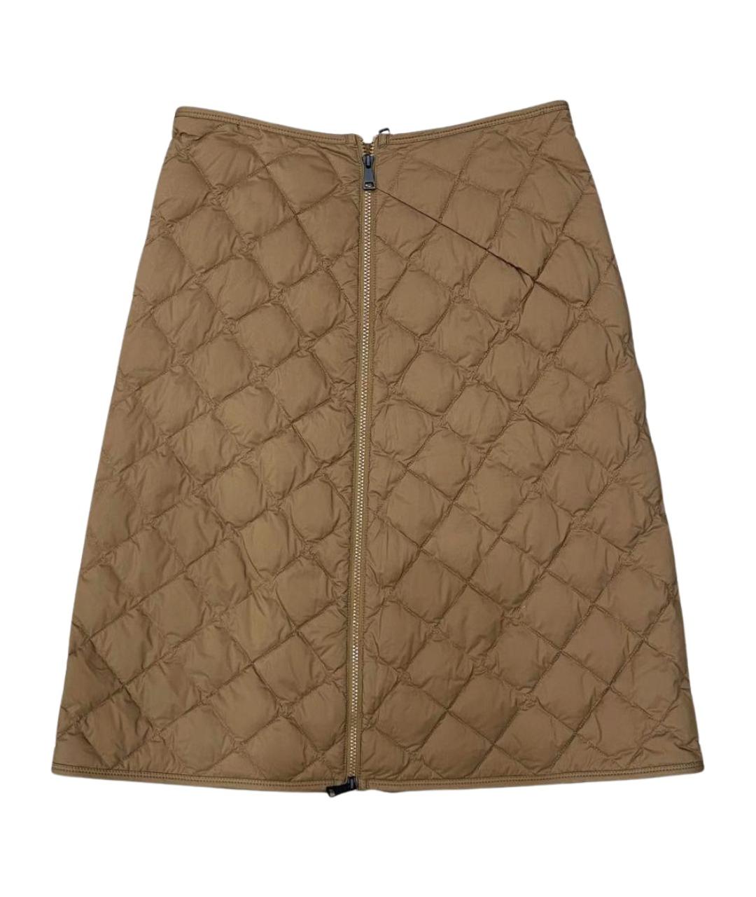 MONCLER Горчичная юбка миди, фото 1