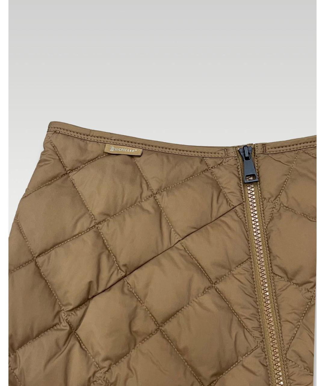 MONCLER Горчичная юбка миди, фото 3