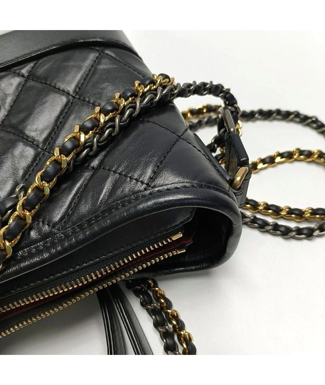 CHANEL Черная кожаная сумка через плечо, фото 7