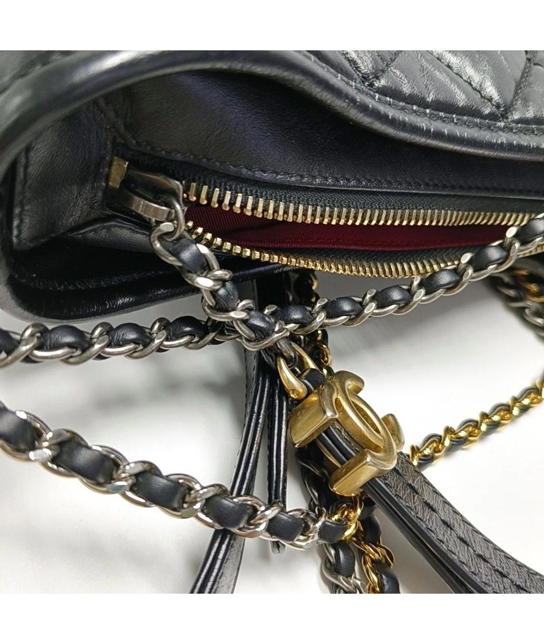 CHANEL Черная кожаная сумка через плечо, фото 8