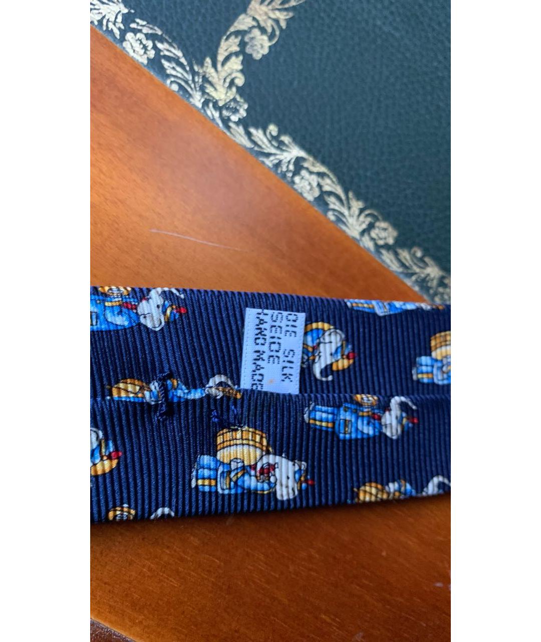 CHRISTIAN DIOR Синий шелковый галстук, фото 5