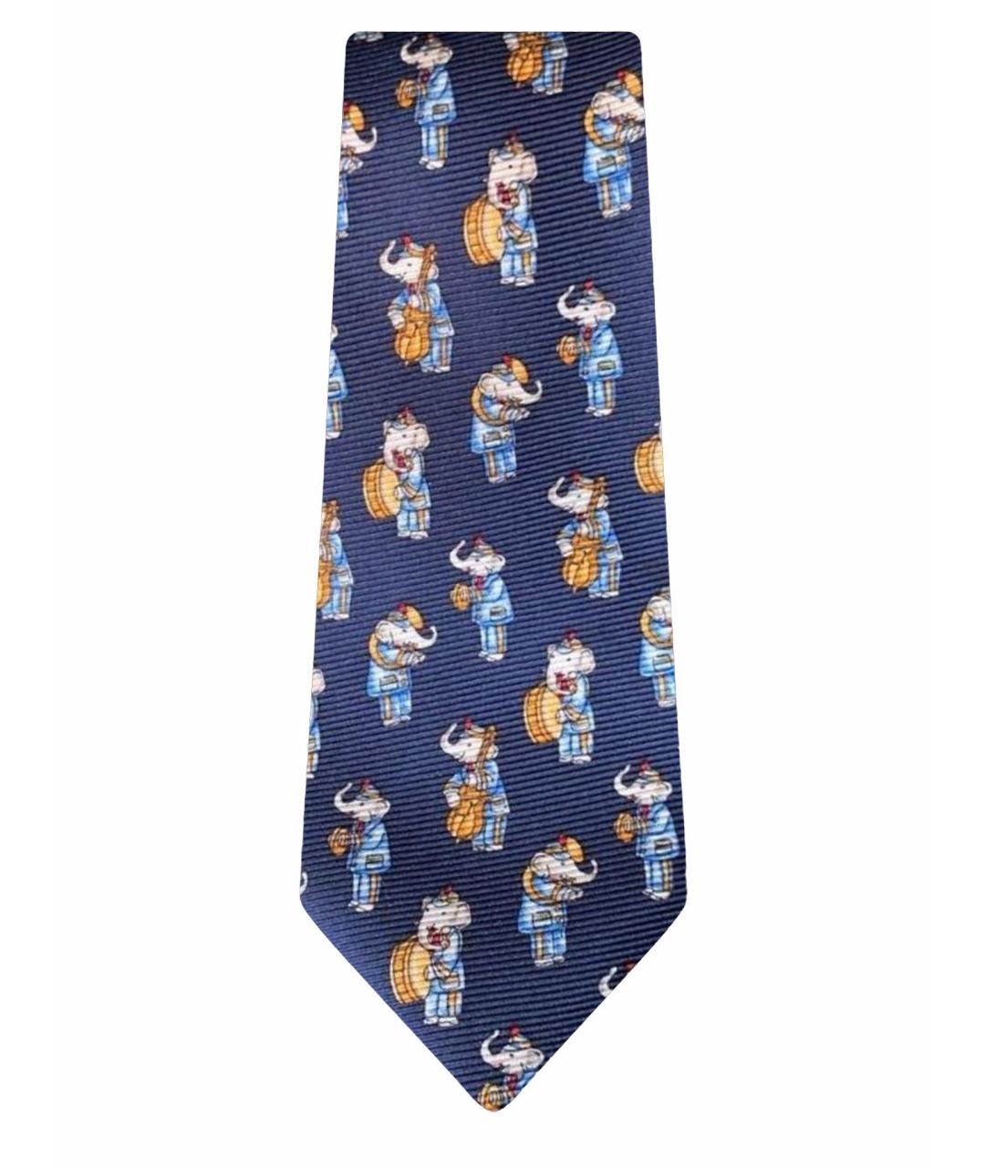 CHRISTIAN DIOR Синий шелковый галстук, фото 1