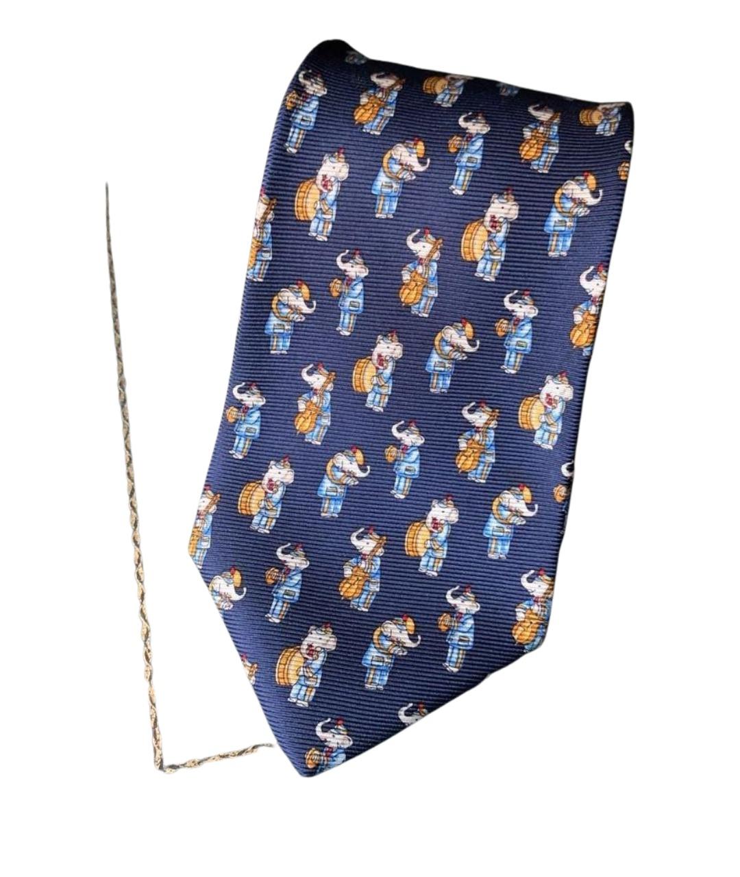 CHRISTIAN DIOR Синий шелковый галстук, фото 7