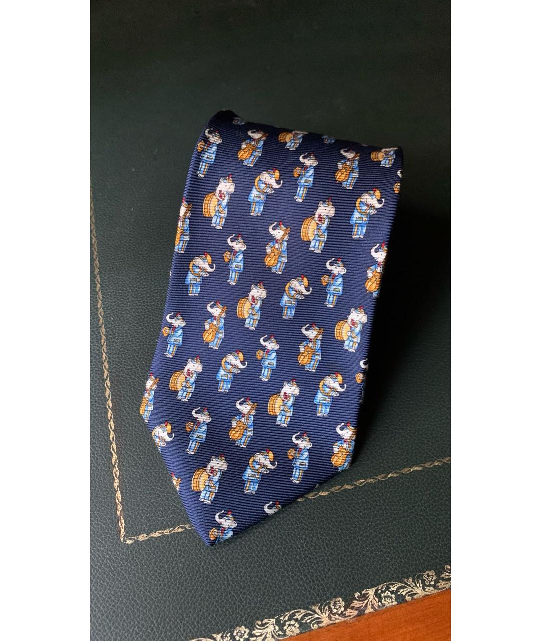 CHRISTIAN DIOR Синий шелковый галстук, фото 6