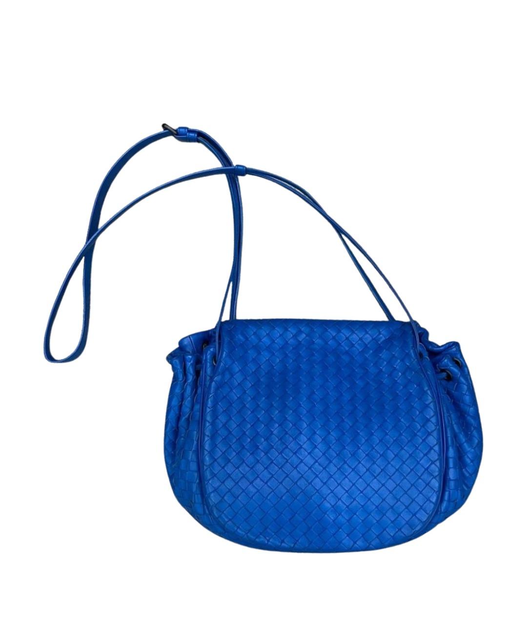 BOTTEGA VENETA Синяя кожаная сумка через плечо, фото 1