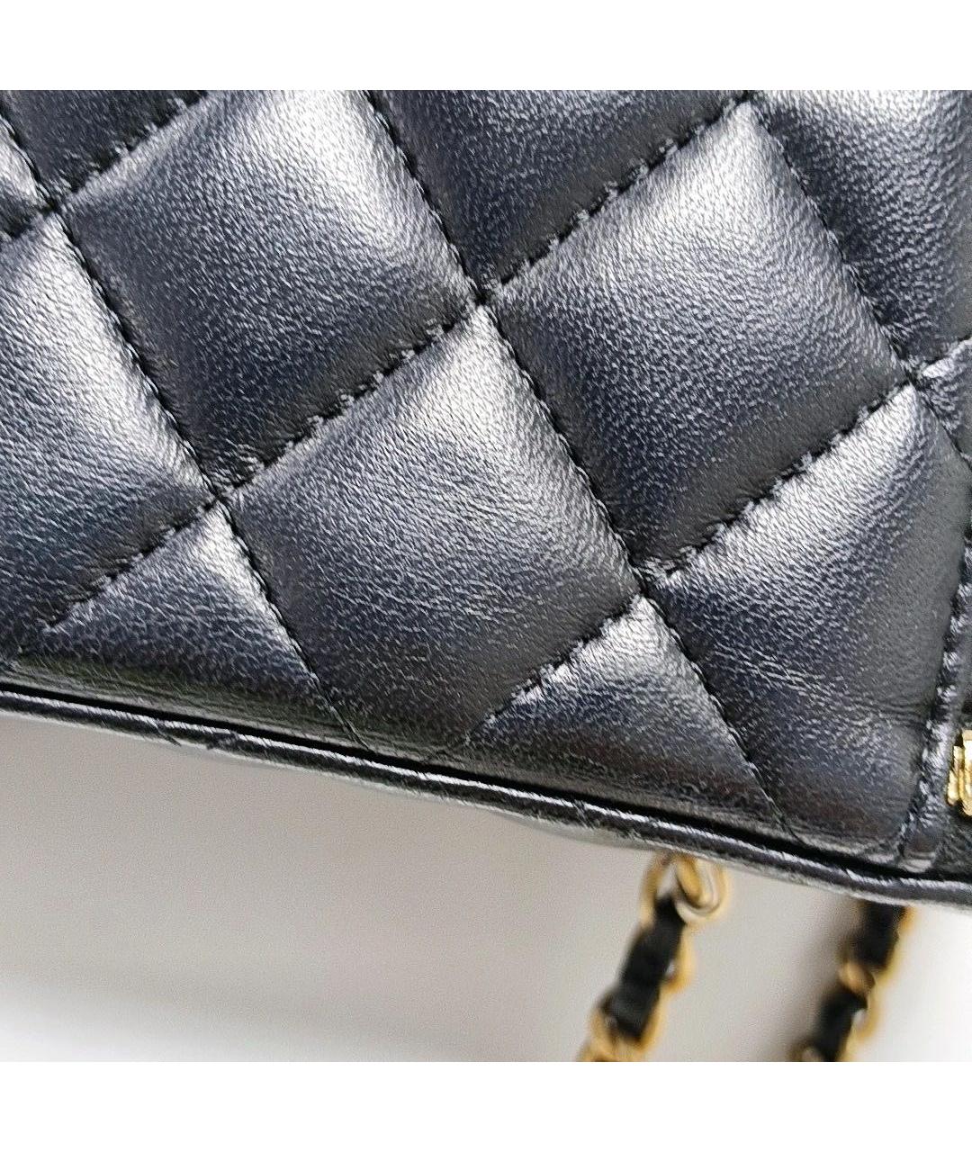 CHANEL Черная кожаная сумка через плечо, фото 8