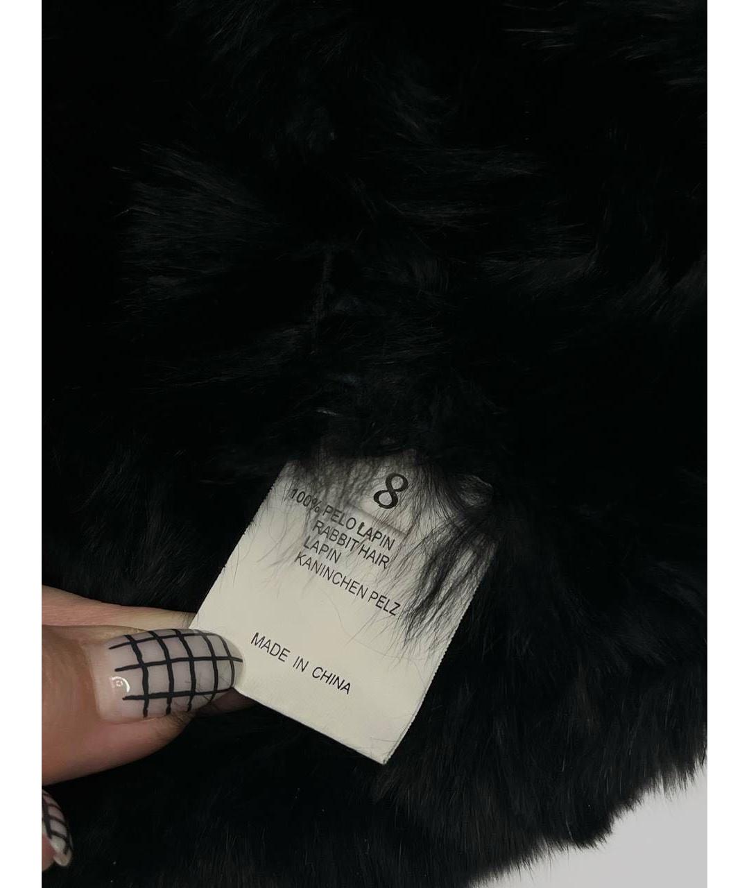 MISS BLUMARINE Черный меховой жилет, фото 4