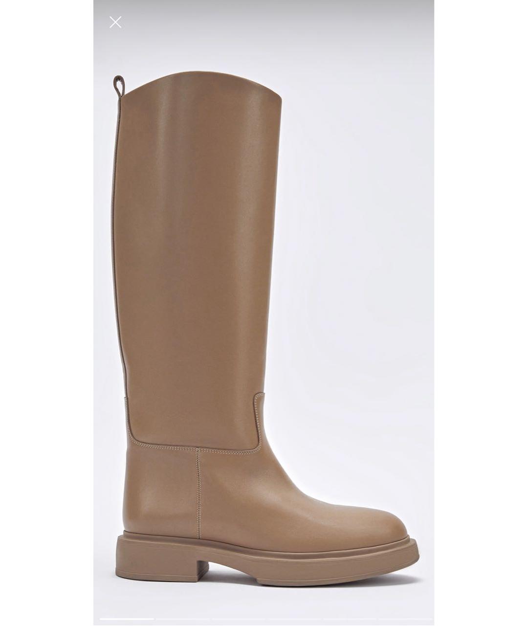 12 STOREEZ Бежевые кожаные сапоги, фото 9