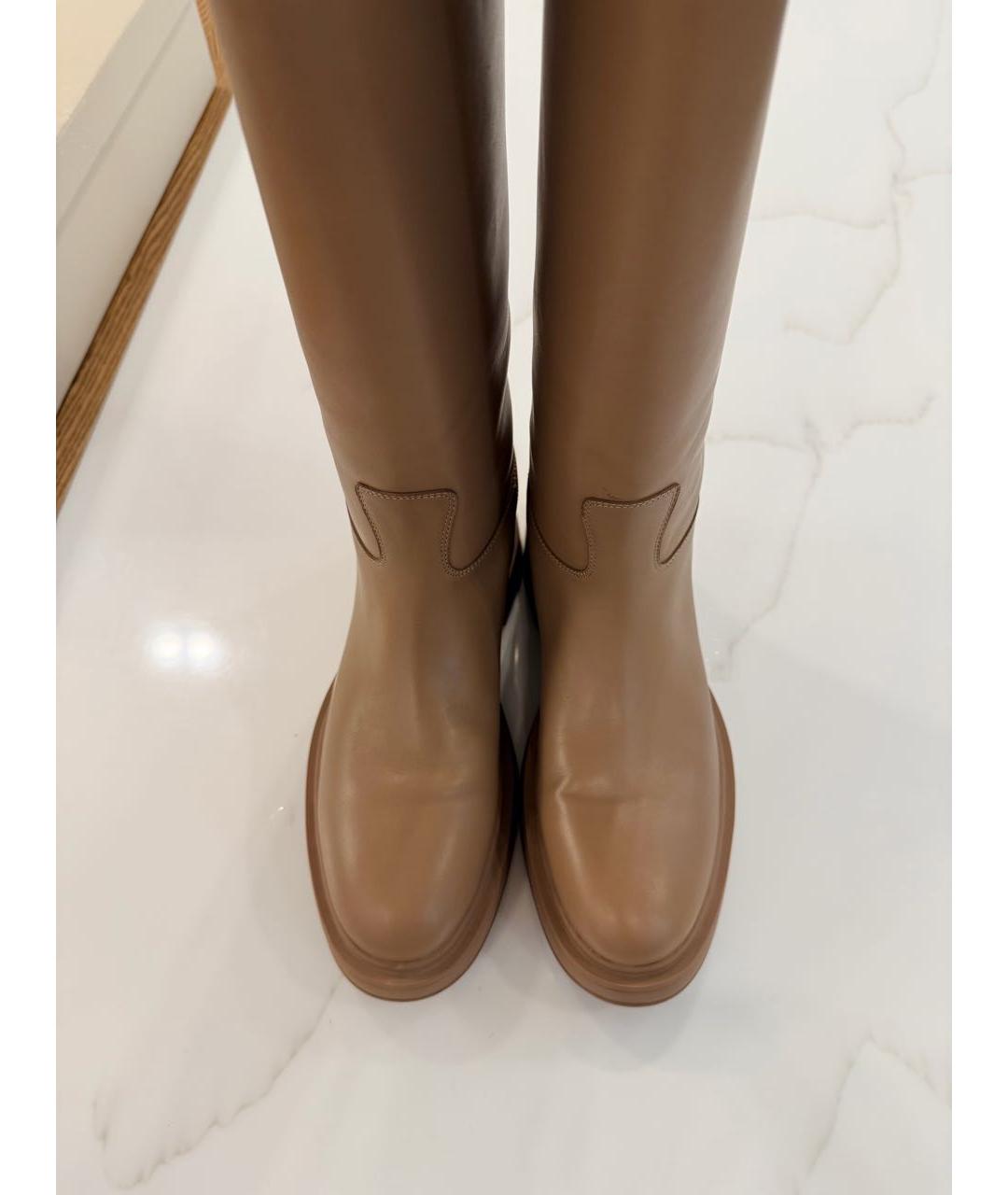 12 STOREEZ Бежевые кожаные сапоги, фото 2