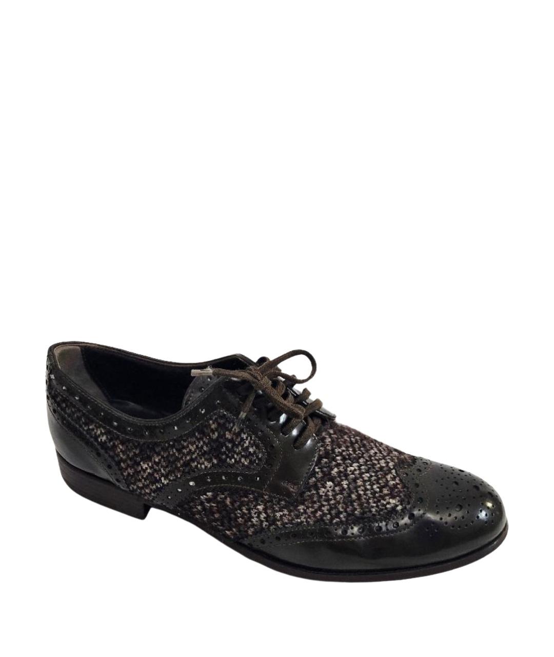 DOLCE&GABBANA Коричневые кожаные лоферы, фото 1